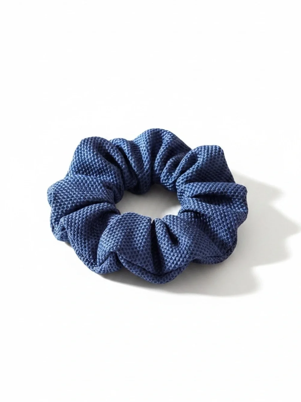 Navy Blue Soft Comfy Stretchy Square Texture Fabric Scrunchie Other Colors Avail